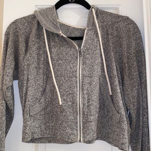 Cropped grey zipped sweatshirt